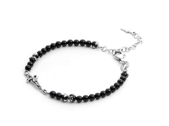 Bracelet Cesare Paciotti Man Foliage in Silver Onice JPBR2112V - JPBR2112V